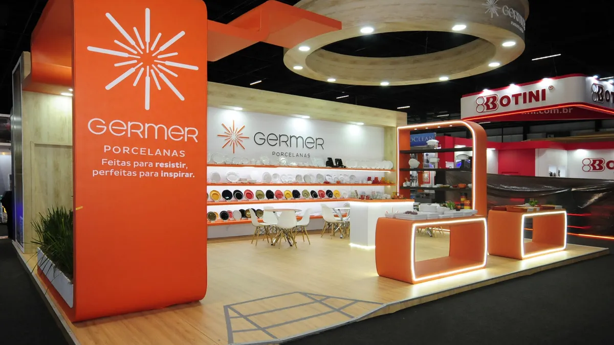 Stand da Germer Porcelanas montado pela Griffin Montagens em feira
