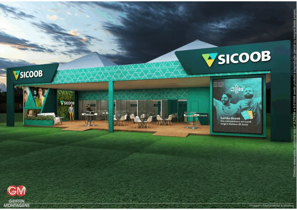 Projeto 3D de stand para Sicoob