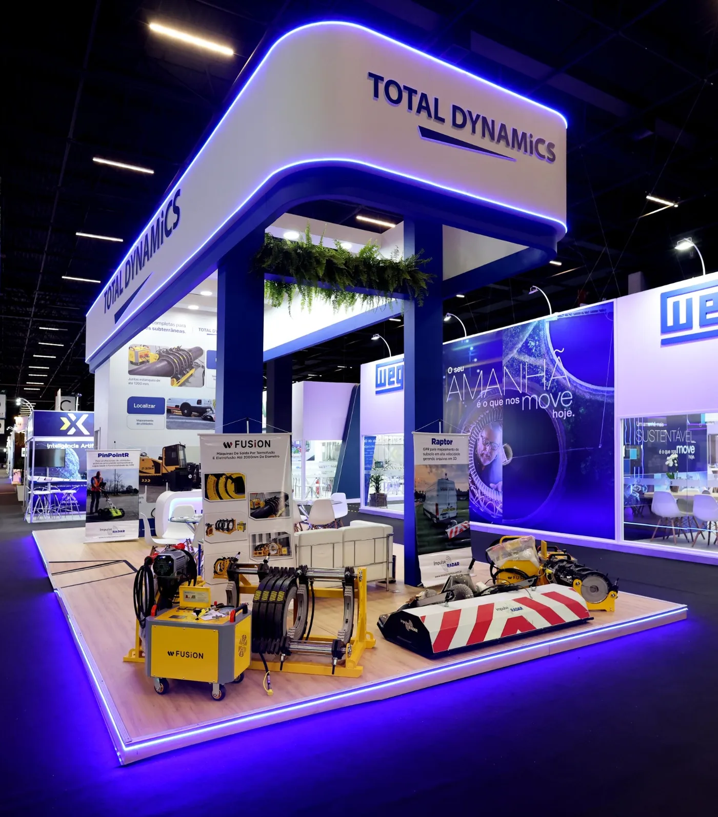 Stand da Total Dynamics montado pela Griffin Montagens
